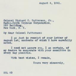 Letter: 1941 August 4