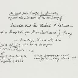 Invitation: 1956 March 11