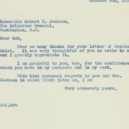 Letter: 1938 October 9