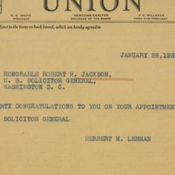 Telegram: 1938 January 28