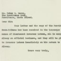 Letter: 1929 December 14