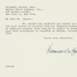 Letter: 1950 October 17