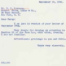 Letter: 1941 September 19