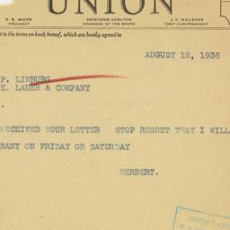 Letter: 1936 August 14