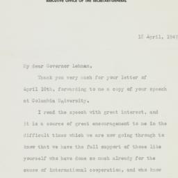 Letter: 1947 April 18