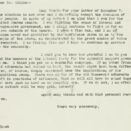 Letter: 1946 November 9