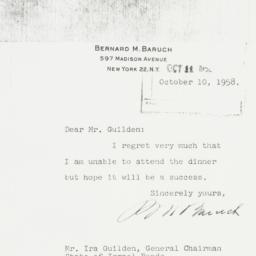 Letter: 1958 October 10