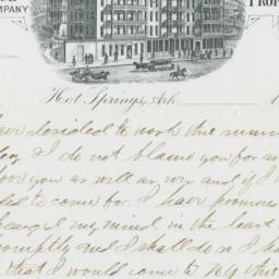 Avenue Hotel. Letter