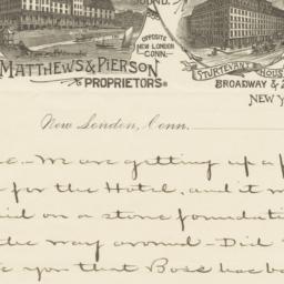Fort Griswold House. Letter