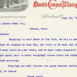 W. S. Tyler Wire Works. Letter