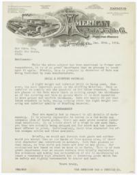 American Pad & Textile Co.. Letter - Recto