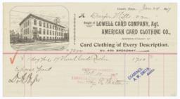 American Card Clothing Co.. Bill - Recto