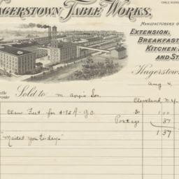 Hagerstown Table Works. Bill