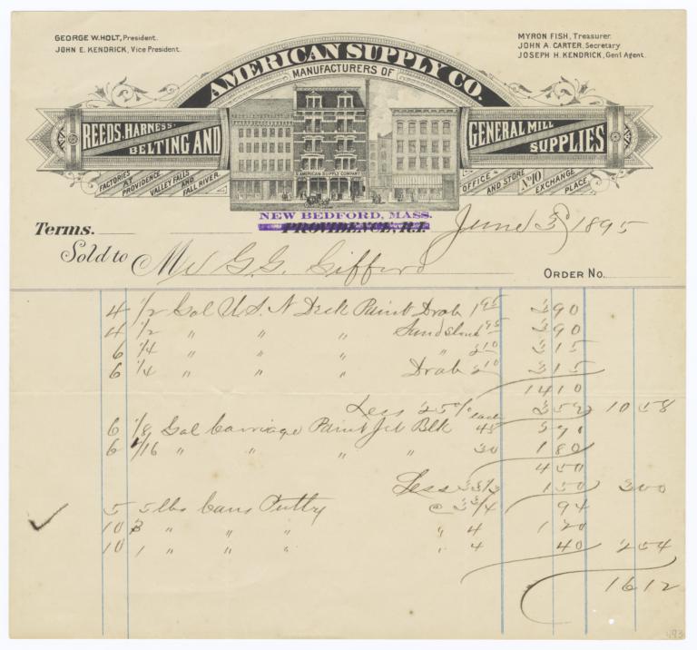 American Supply Co.. Bill - Recto