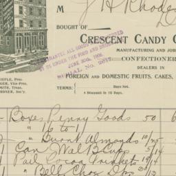 Crescent Candy Company. Bill