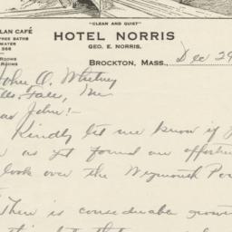 Hotel Norris. Letter