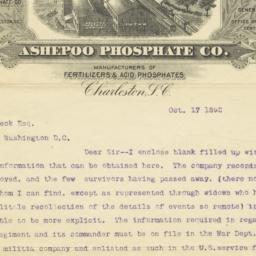 Ashepoo Phosphate Co.. Letter