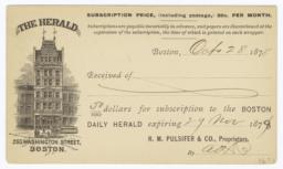 Boston Herald Co.. Card stock - Recto
