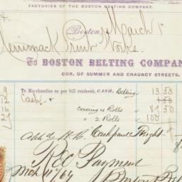 Boston Belting Company. Bill