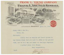 Frank L. Young & Kimball [Frank L. Young Company Successors to]. Bill - Recto