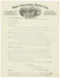Atlantic Paint Co.. Letter - Recto