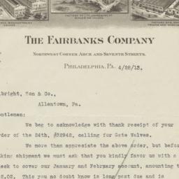 Fairbanks Company. Letter