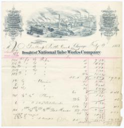 National Tube Works Company. Bill - Recto