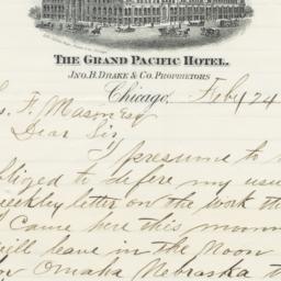 Grand Pacific Hotel. Letter
