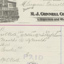 M.J. Connell Company. Bill