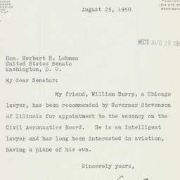 Letter: 1950 August 25