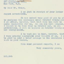 Letter: 1938 August 19