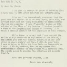 Letter: 1951 February 20