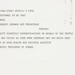 Telegram: 1958 March 28