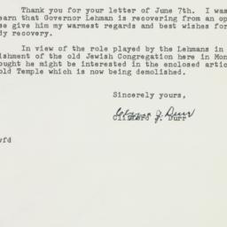 Letter: 1962 June 15