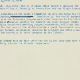 Memorandum: 1950 February 18
