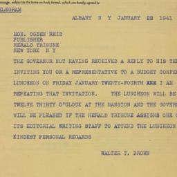 Telegram: 1941 January 22