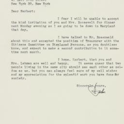 Letter: 1947 November 19