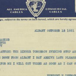 Letter: 1931 November 25