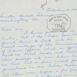 Letter: 1955 October 2