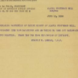 Telegram: 1950 June 15