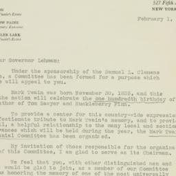 Letter: 1935 February 1