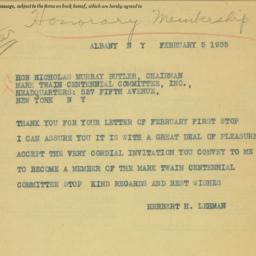 Telegram: 1935 February 5