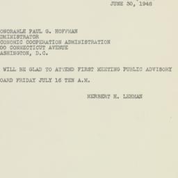 Letter: 1948 June 30