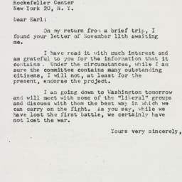 Letter: 1952 November 20