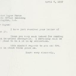 Letter: 1957 April 8