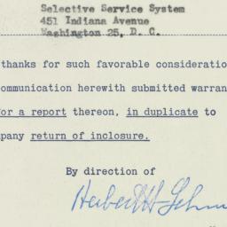 Memorandum: 1954 May 10