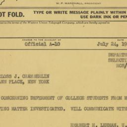 Letter: 1950 July 24