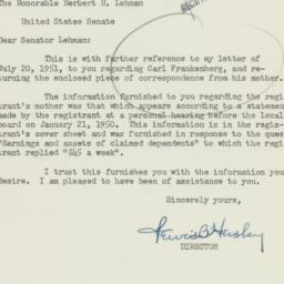 Letter: 1951 August 8