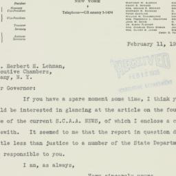 Letter: 1935 February 11