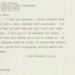 Letter: 1948 February 19
